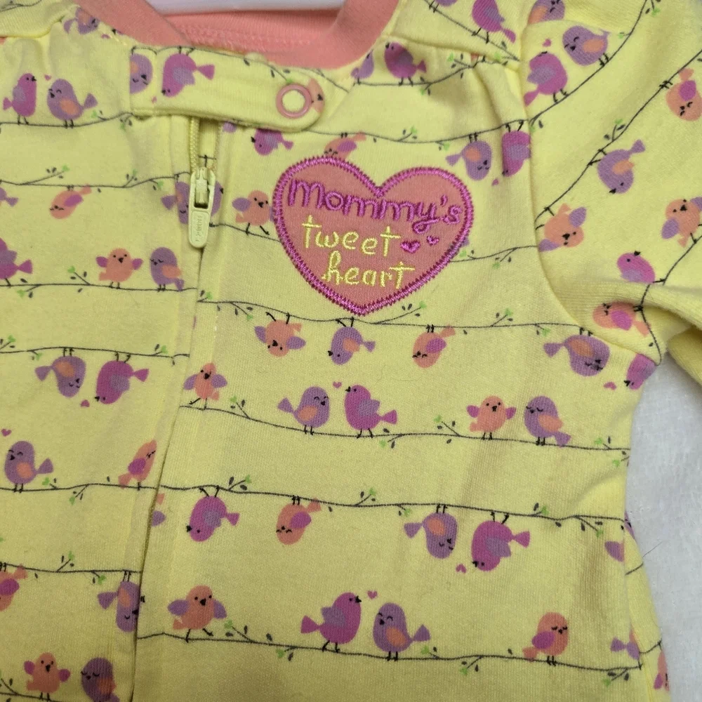 First Moments & Carters 2pc Gown Cap Pink and Yellow ‎ One Piece 100% Cotton New